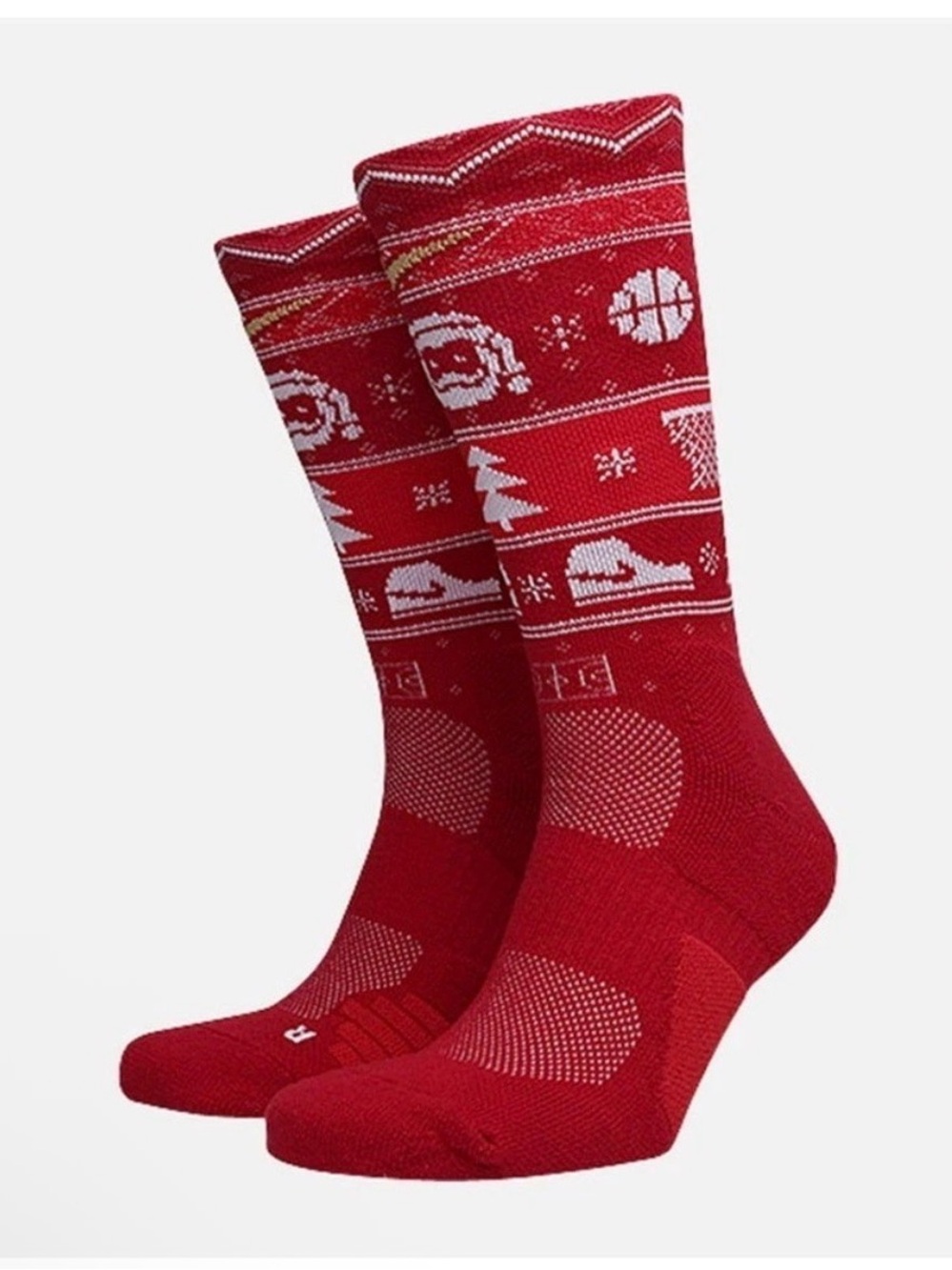 X2 NIKE ELITE CHRISTMAS MENS CREW SOCKS GYM NWT SIZE L Women 10-13 Men Shoe 8-12